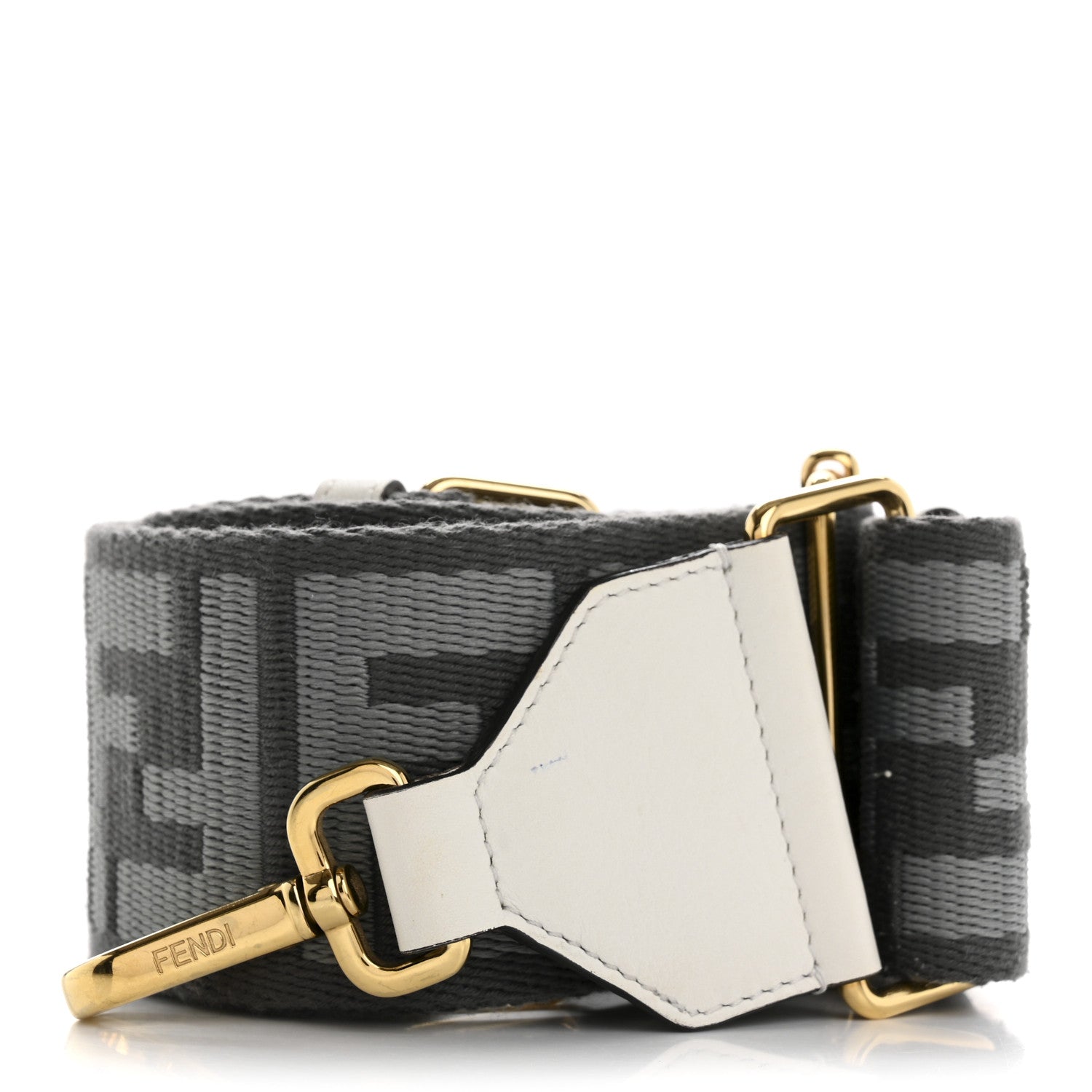 Fendi Ribbon Vitello Seta FF 1974 Adjustable Strap You Ardesia Pietra White Ice 1 of 6