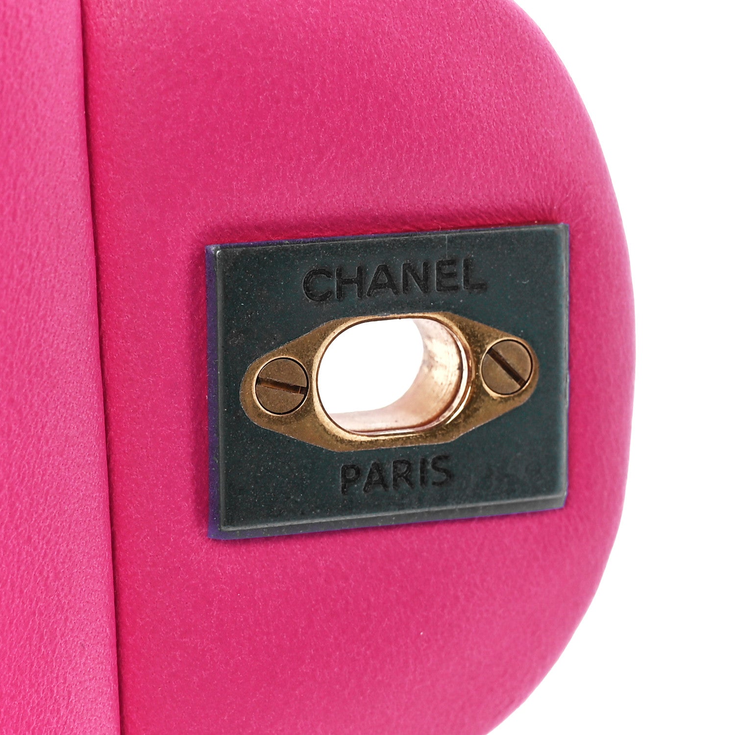 Chanel Lambskin Chevron Quilted Mini Square Flap Fuchsia 7 of 12
