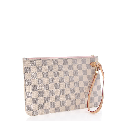 Louis Vuitton Damier Azur Neverfull MM GM Pochette Rose Ballerine 3 of 8