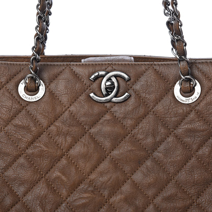 Chanel Crumpled Lambskin Quilted Large CC Shopping Tote Khaki 10 of 12