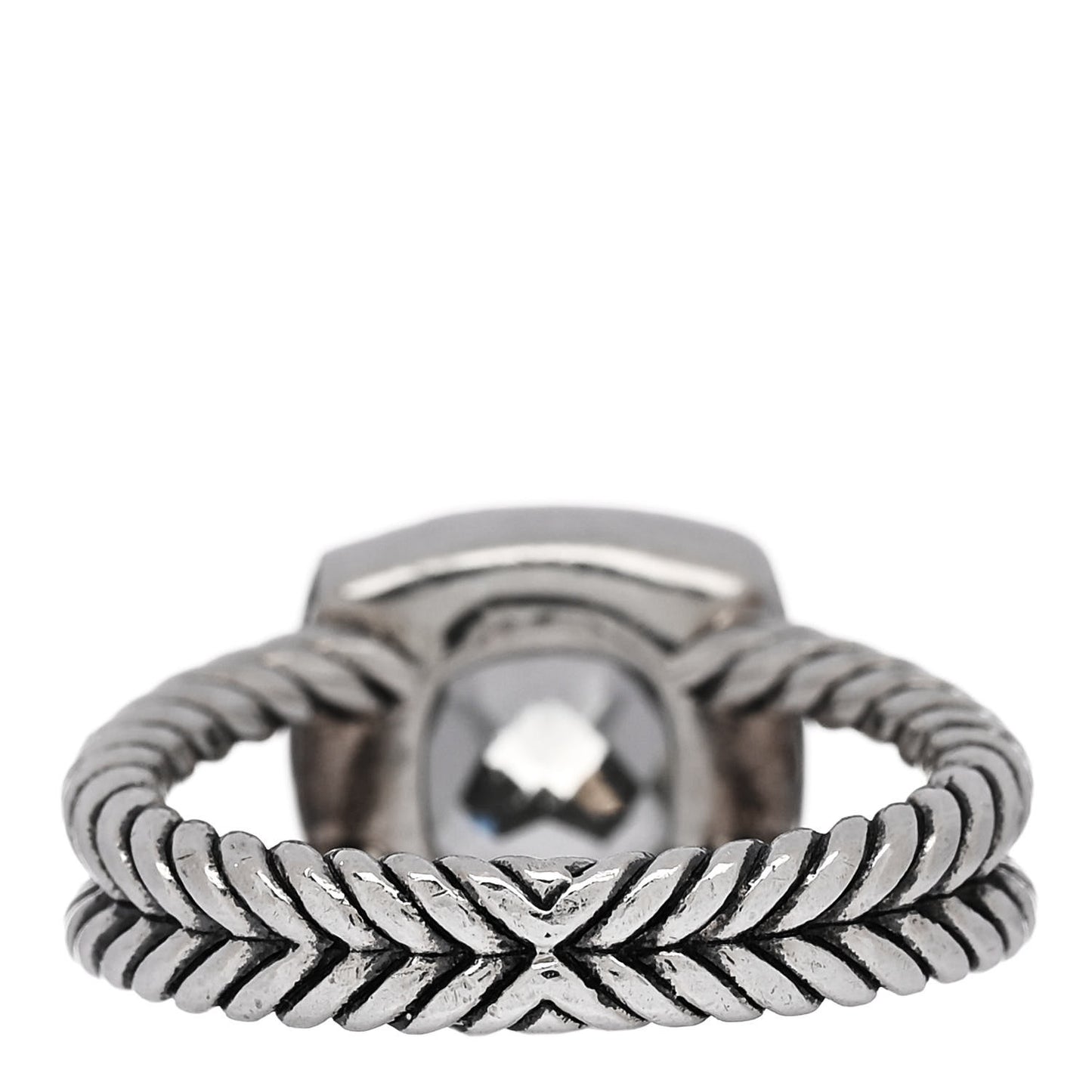 Sterling Silver Diamond Prasiolite 7mm Petite Albion Ring 52 6