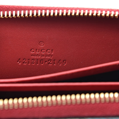 Gucci GG Supreme Monogram Blooms Zip Around Card Case Wallet Beige Blue Navy Hibiscus Red 6 of 8