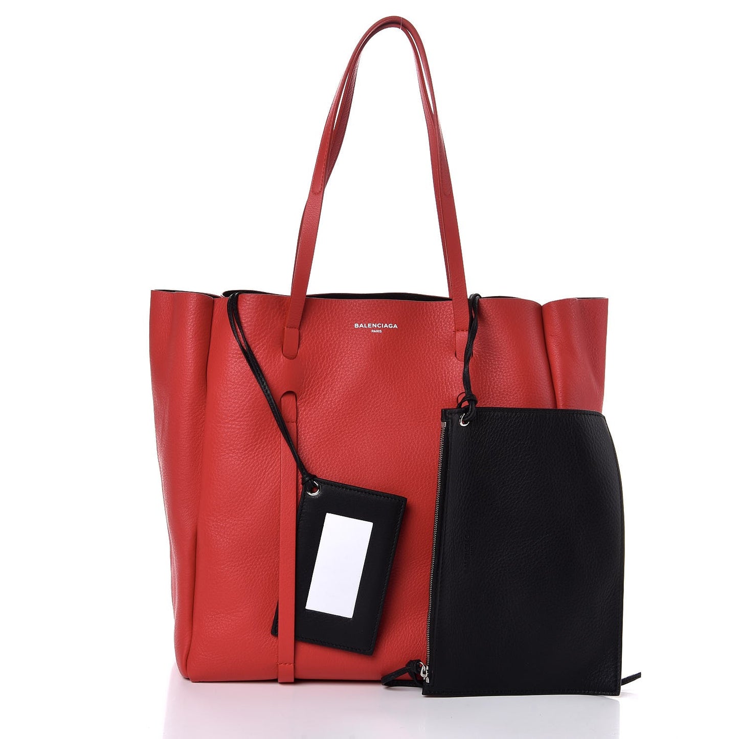 Veau Baltimore Double Sided Small Everyday Tote Rouge Vermeil Black