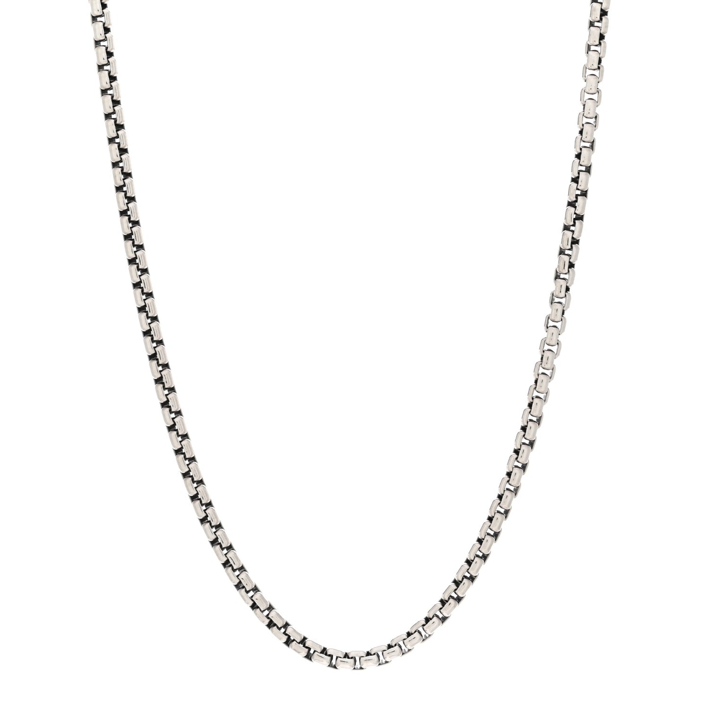 Sterling Silver 14K Yellow Gold 3.6mm Box Chain Necklace 18"