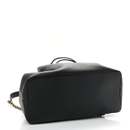 Chanel Caviar Deauville Drawstring Backpack Black 4 of 10