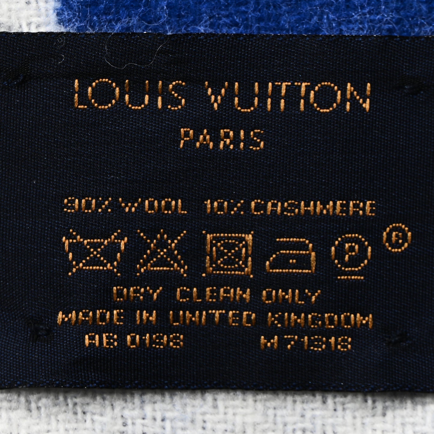 Wool Cashmere Louis City Scarf Blue White