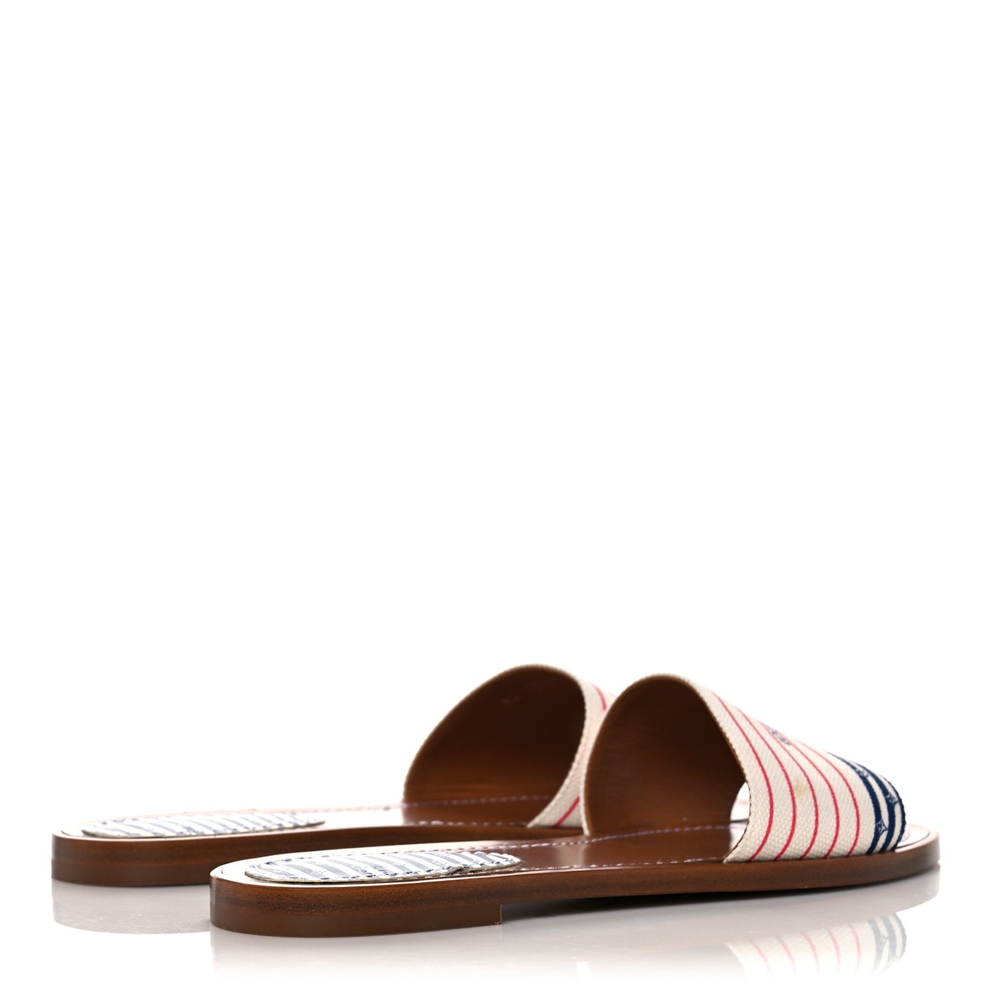 Canvas Monogram Escale Lock It Flat Mule 37 Blue Multicolor
