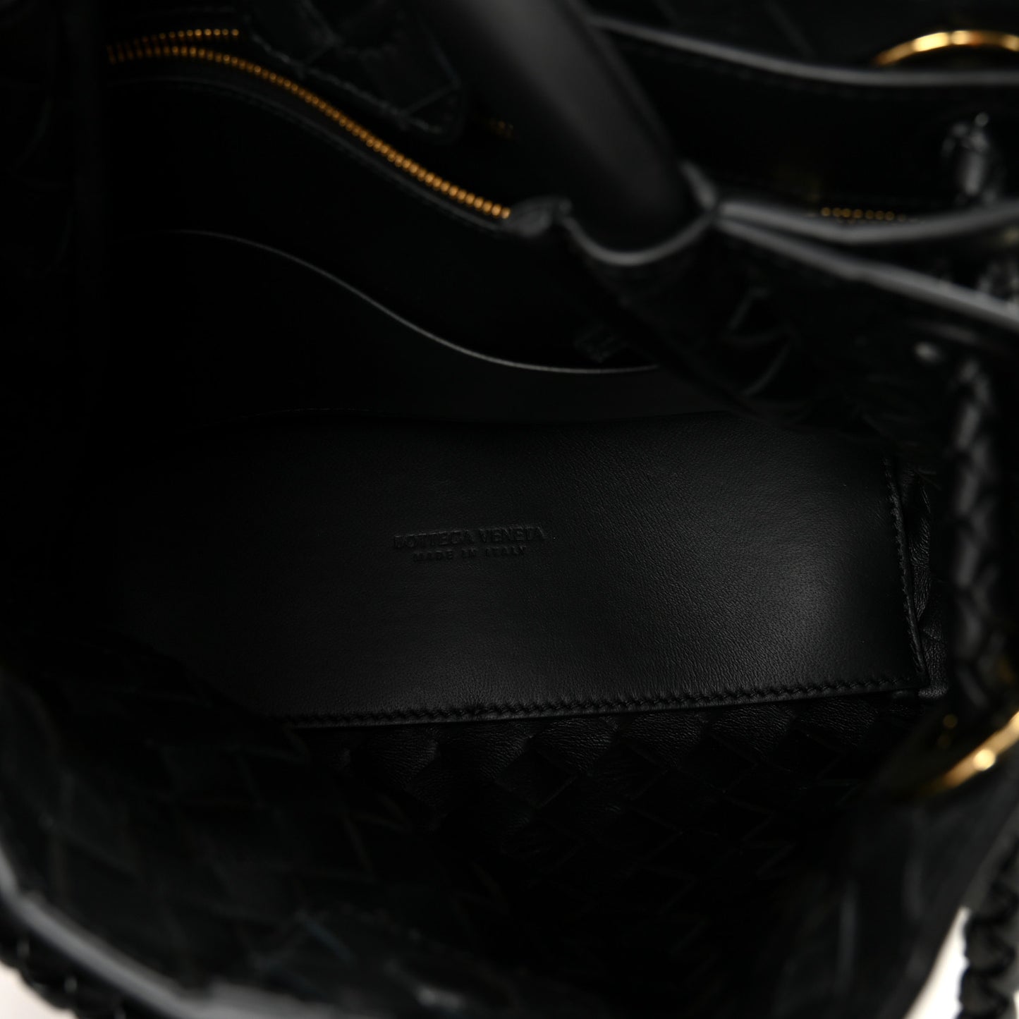 Nappa Intrecciato Small Andiamo Shoulder Bag Black