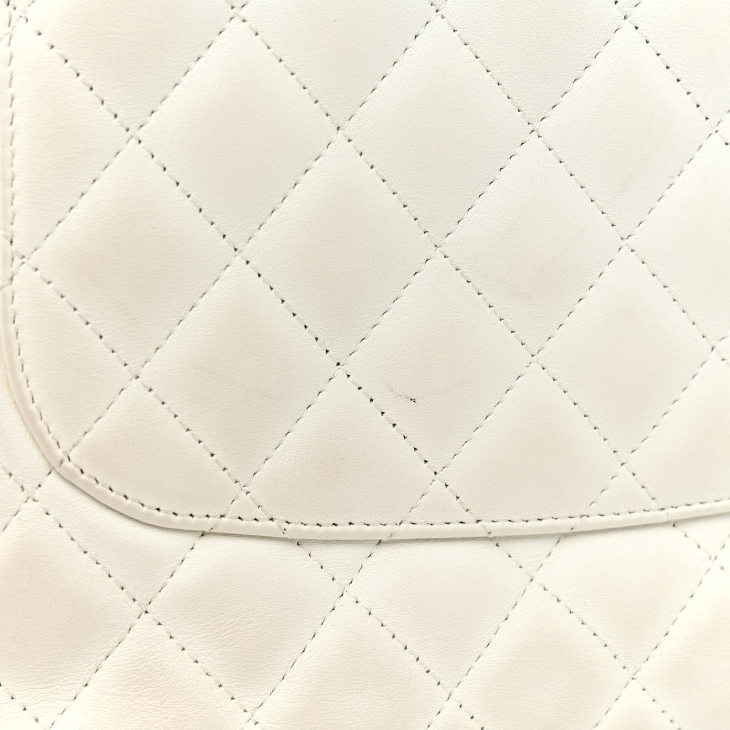 Calfskin Quilted Medium Cambon Tote White Black