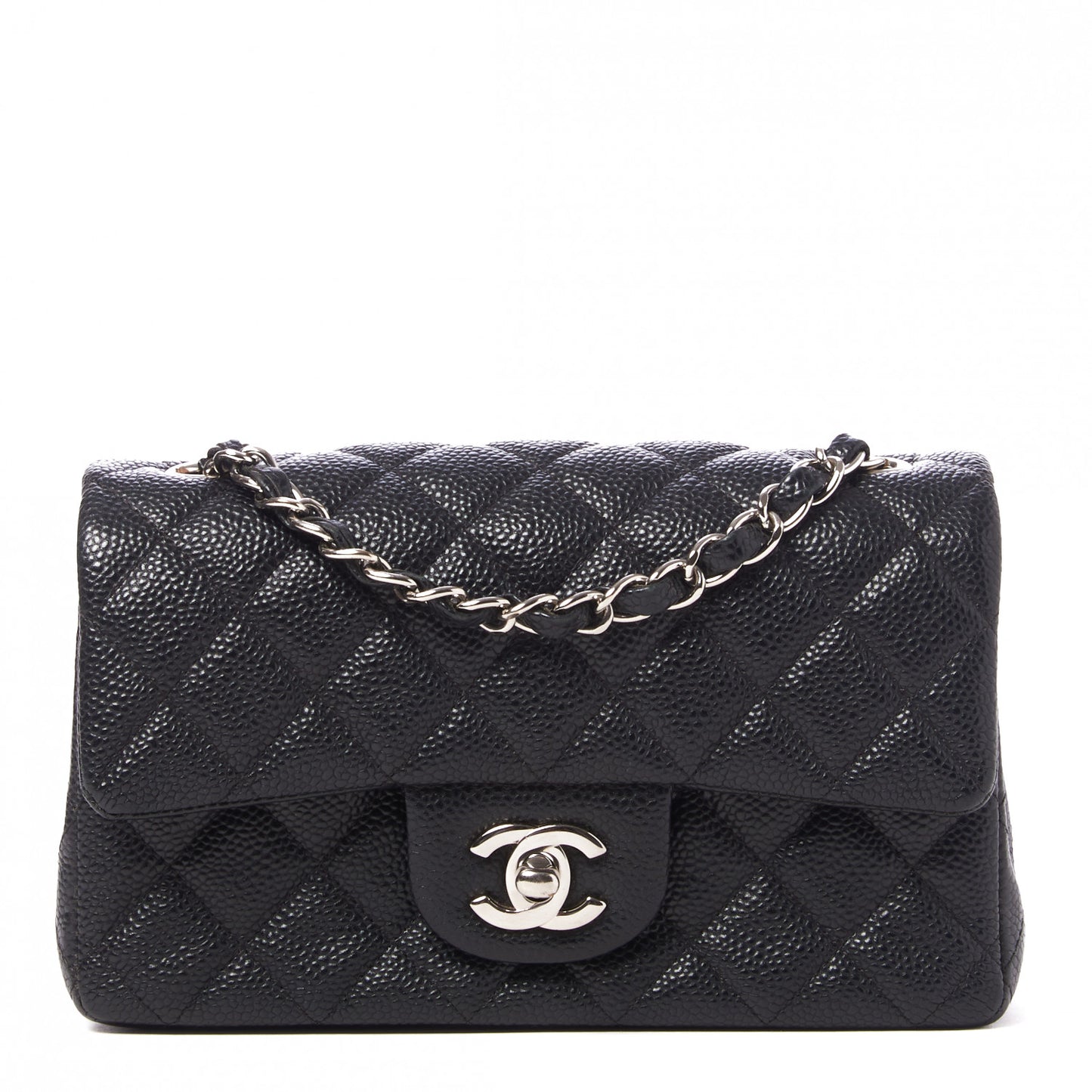 Caviar Quilted Mini Rectangular Flap Black