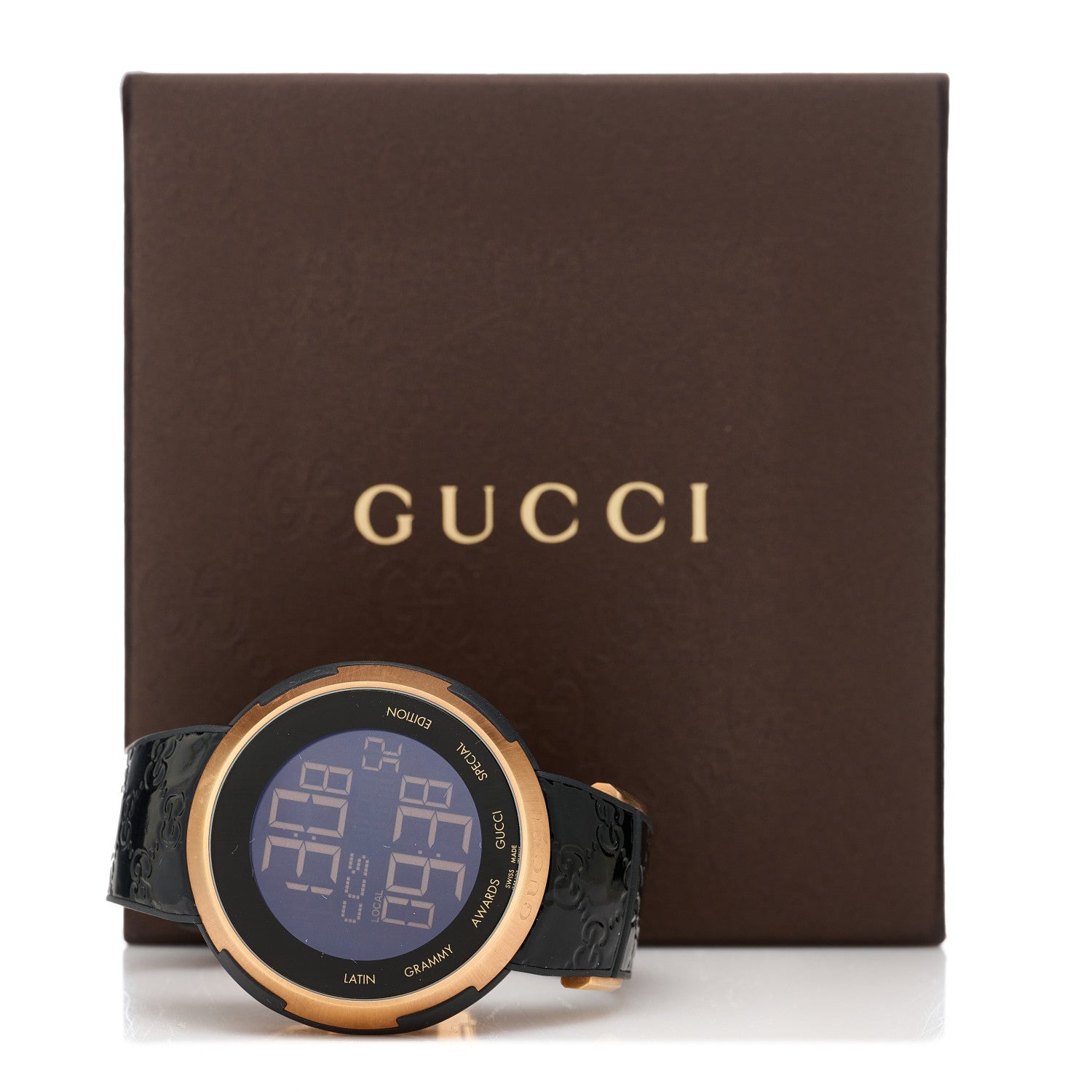 Gucci Stainless Steel Rubber 45mm Digital I-Gucci Latin Grammy Watch Black 5 of 5
