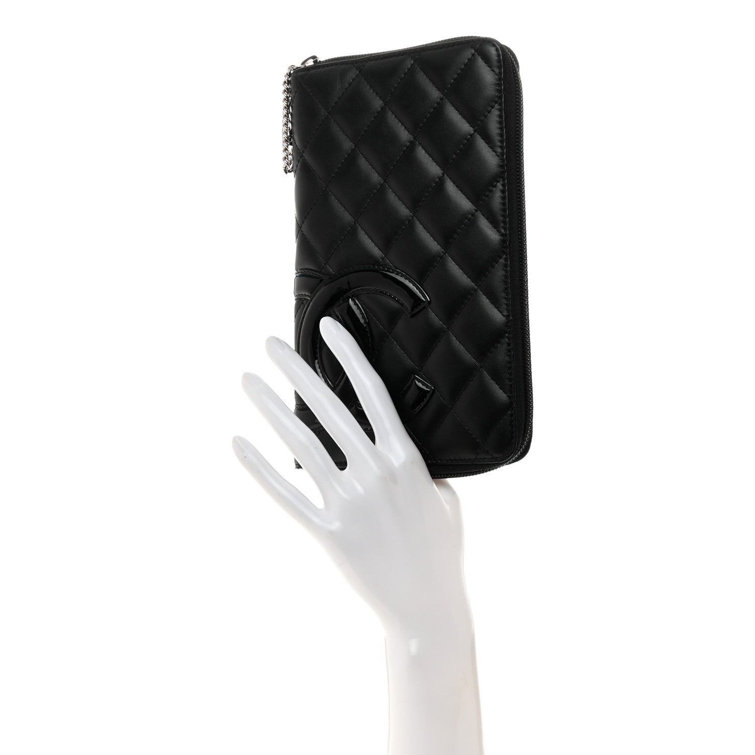 Chanel Calfskin Cambon Zip Around Organizer Wallet Black 2 of 10