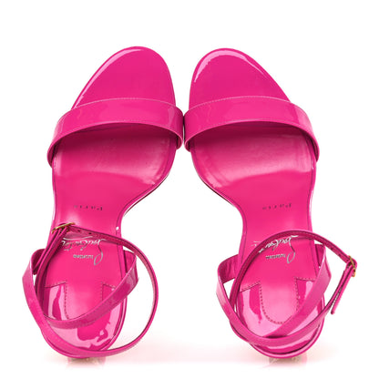 Christian Louboutin Patent Glossy Lipgloss Queen 100 Sandals 39.5 Fuchsia 2 of 11