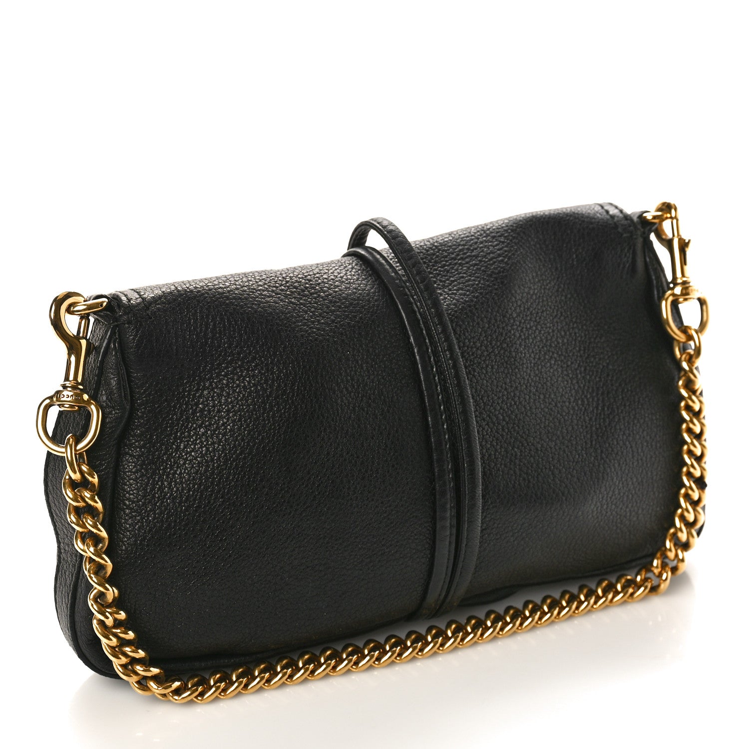 Gucci Calfskin Bamboo Croisette Evening Bag Black 2 of 10