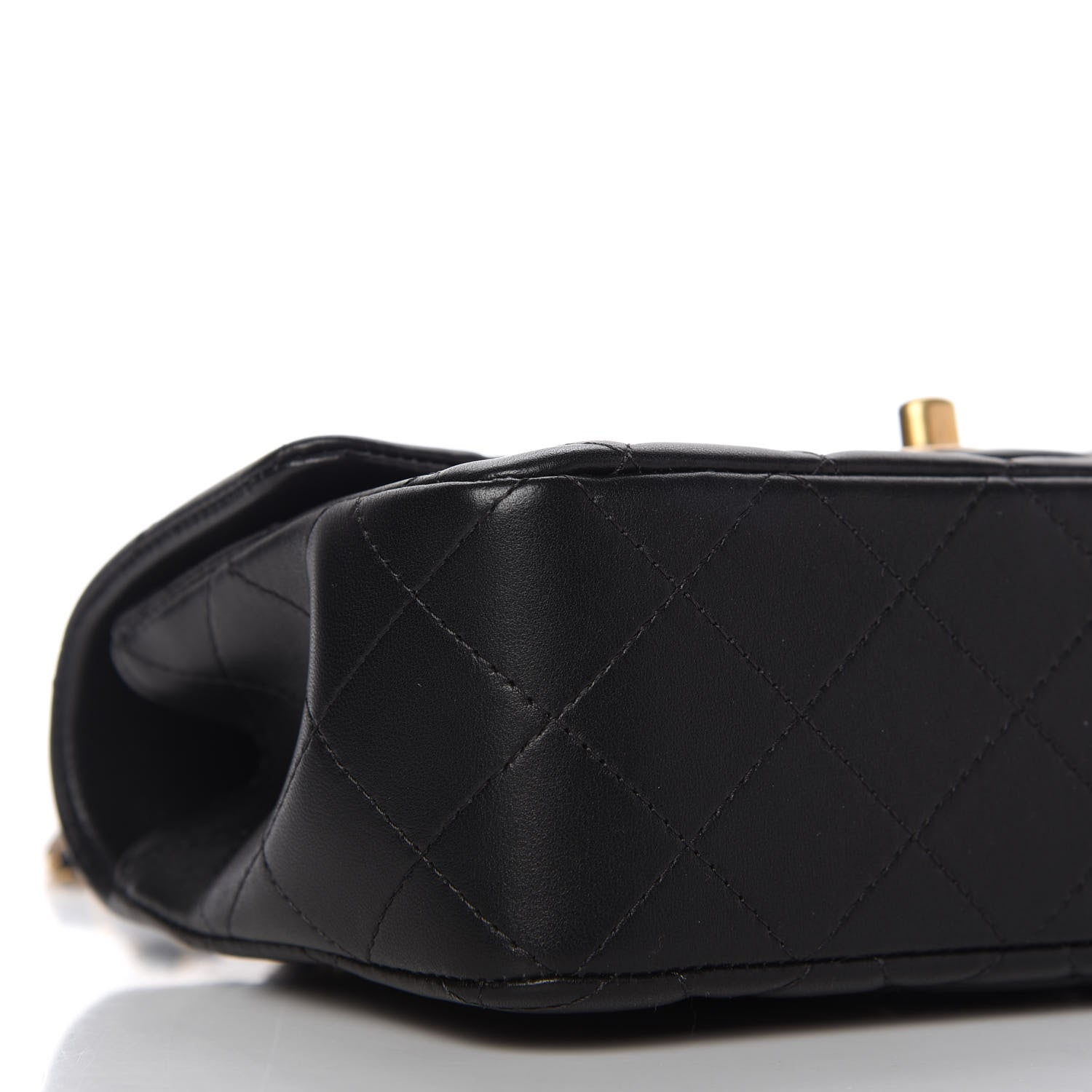 Chanel Lambskin Quilted Mini Top Handle Rectangular Flap Black 6 of 11