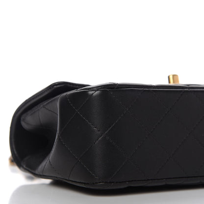 Chanel Lambskin Quilted Mini Top Handle Rectangular Flap Black 6 of 11