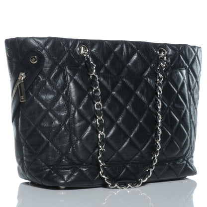 Chanel Leather Quilted Cotton Club Tote Black 3 of 7