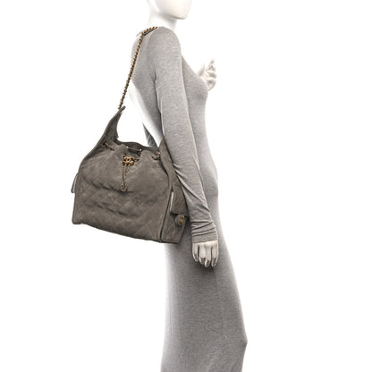 Chanel Suede Quilted Medium Chanel 25 Handbag Dark Grey 2 of 10