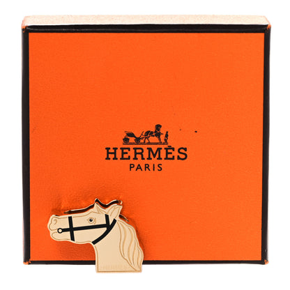 Hermes Permabrass Lacquered Quadrige Twilly Scarf Ring Black 4 of 4