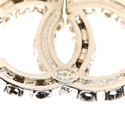 Chanel Crystal Pearl CC Dazzling Domino Earrings Gold 3 of 5