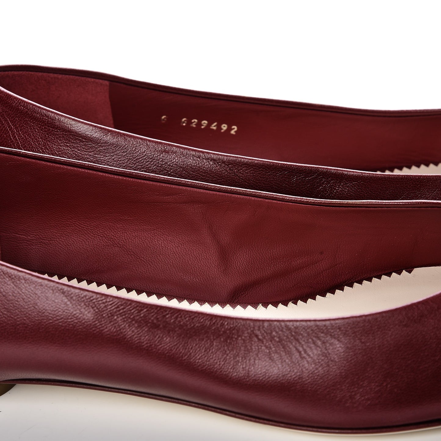 Lambskin Cap Toe Flats 40 Red