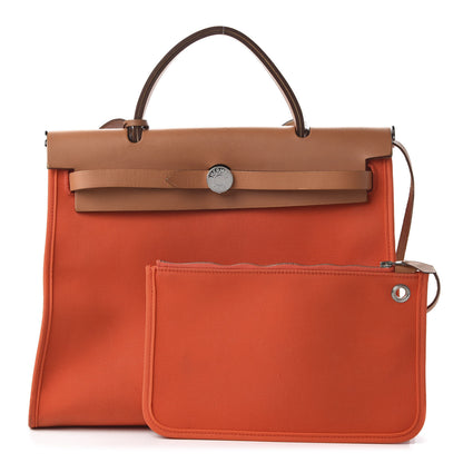 Hermes Vache Hunter Toile Herbag Zip 31 PM Capucine Fauve 1 of 8