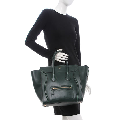 Celine Smooth Calfskin Mini Luggage Emerald 2 of 24
