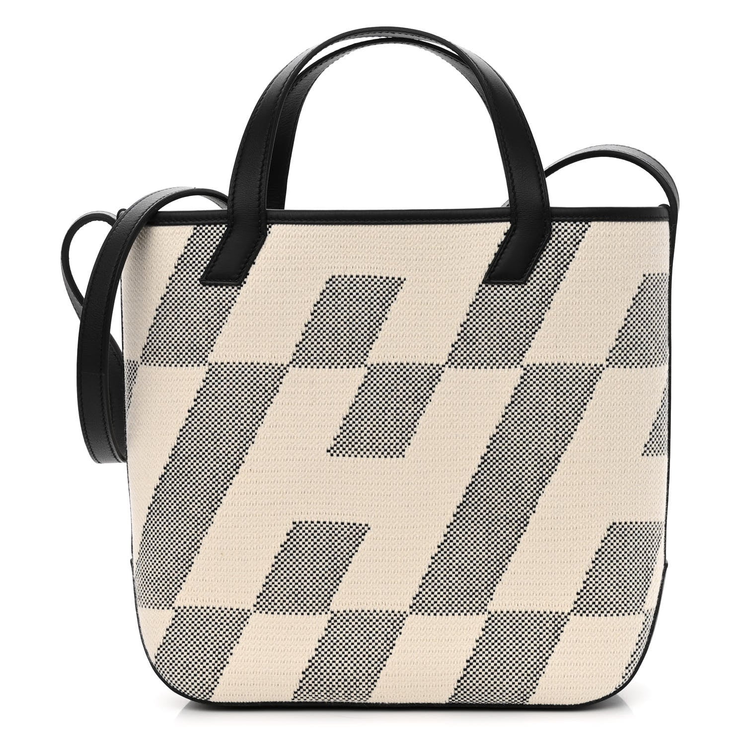 Hermes Swift H Canvas Cabas H En Biais 27 Black Ecru 1 of 11