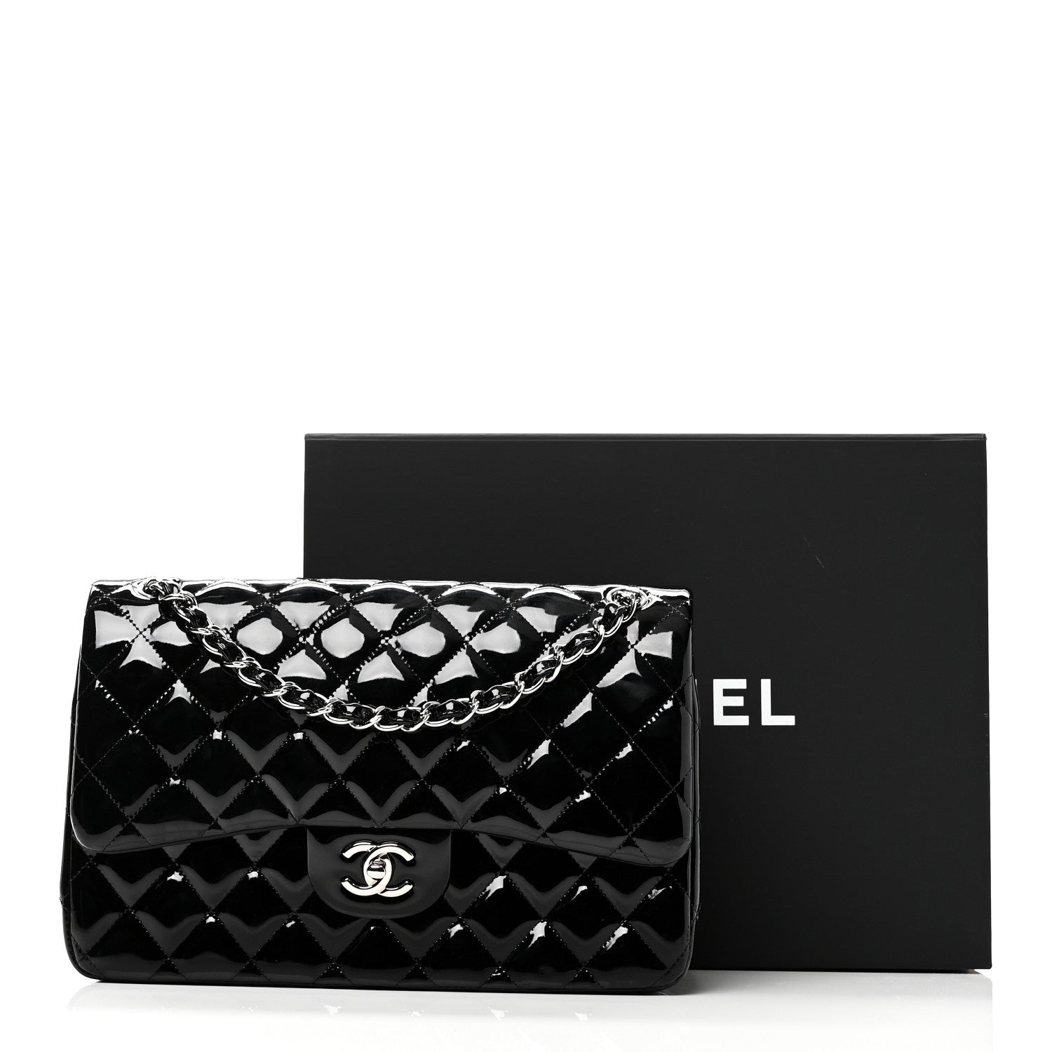 Chanel Patent Quilted Jumbo Double Flap Black 11 of 11