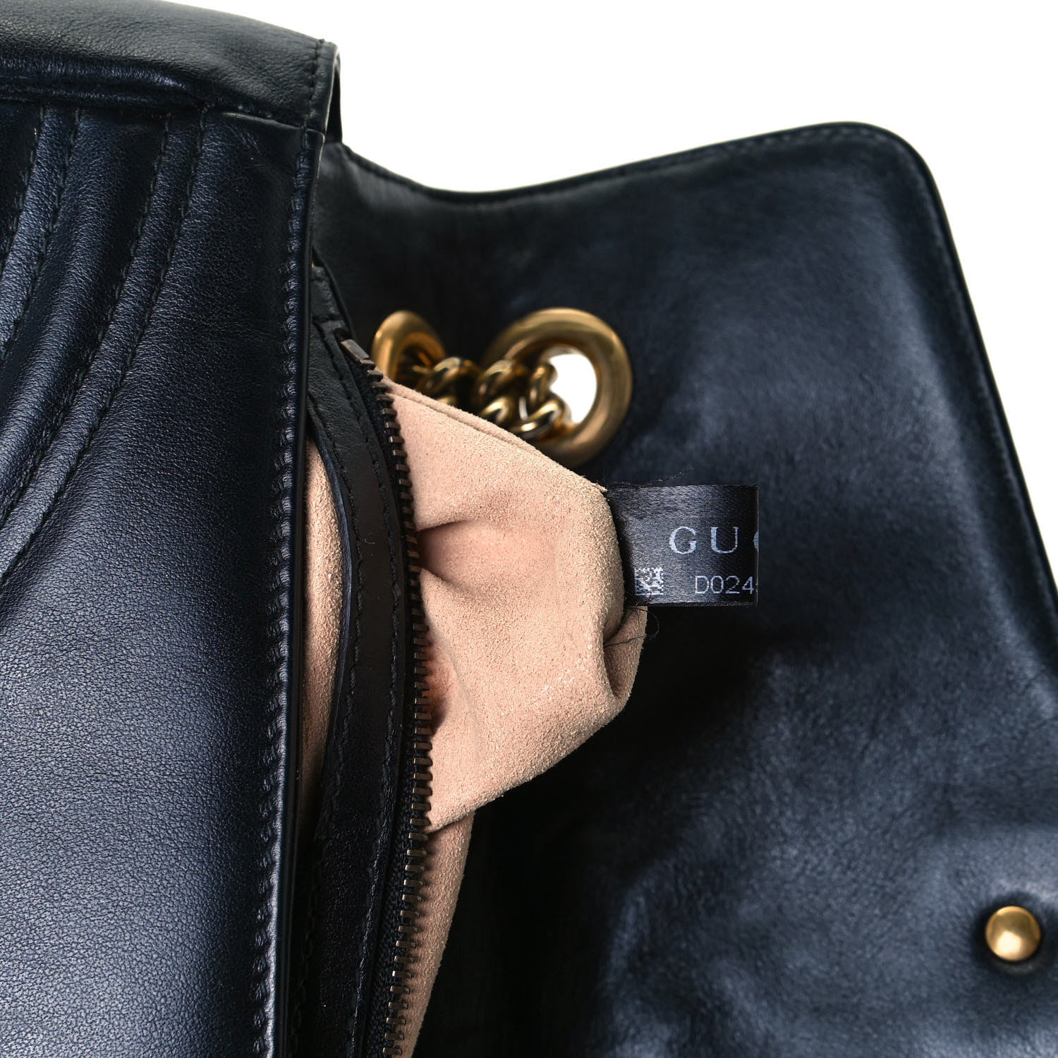 Gucci Calfskin Matelasse Small GG Marmont Shoulder Bag Black 8 of 15
