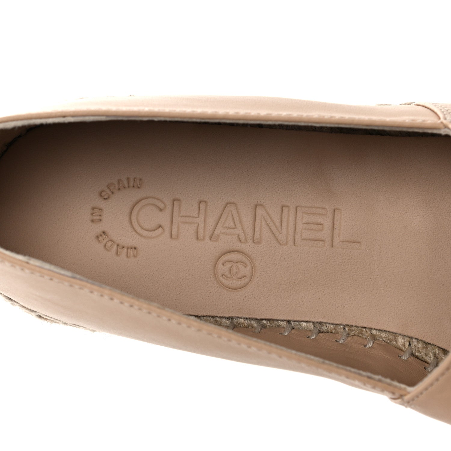 Chanel Lambskin CC Espadrilles 35 Beige Black 8 of 9