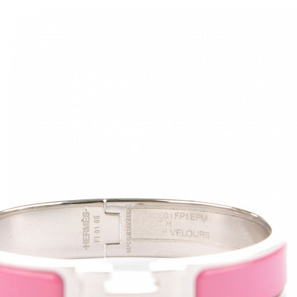 Hermes Narrow Enamel Clic Clac H Bracelet PM Rose Velours 3 of 5