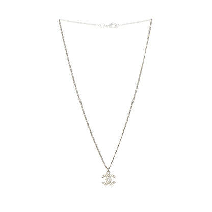 Chanel Crystal Timeless CC Necklace Silver 4 of 6