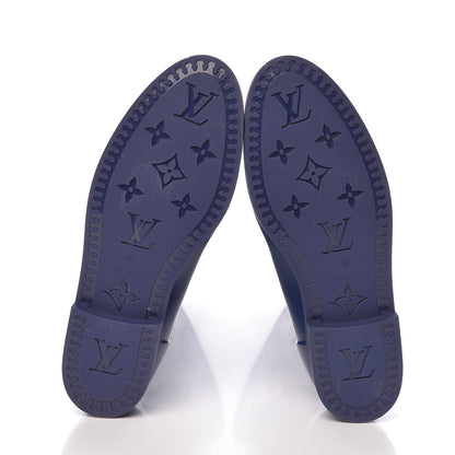 Louis Vuitton Rubber Embossed Monogram Drops High Rain Boots 40 Blue 7 of 8
