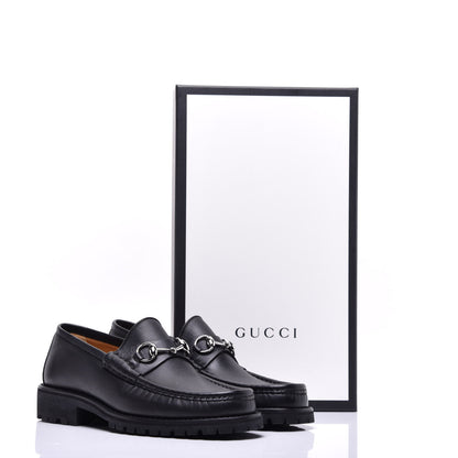 Gucci Laredo Calfskin Mens Horsebit Loafers 7.5 Black 17 of 19