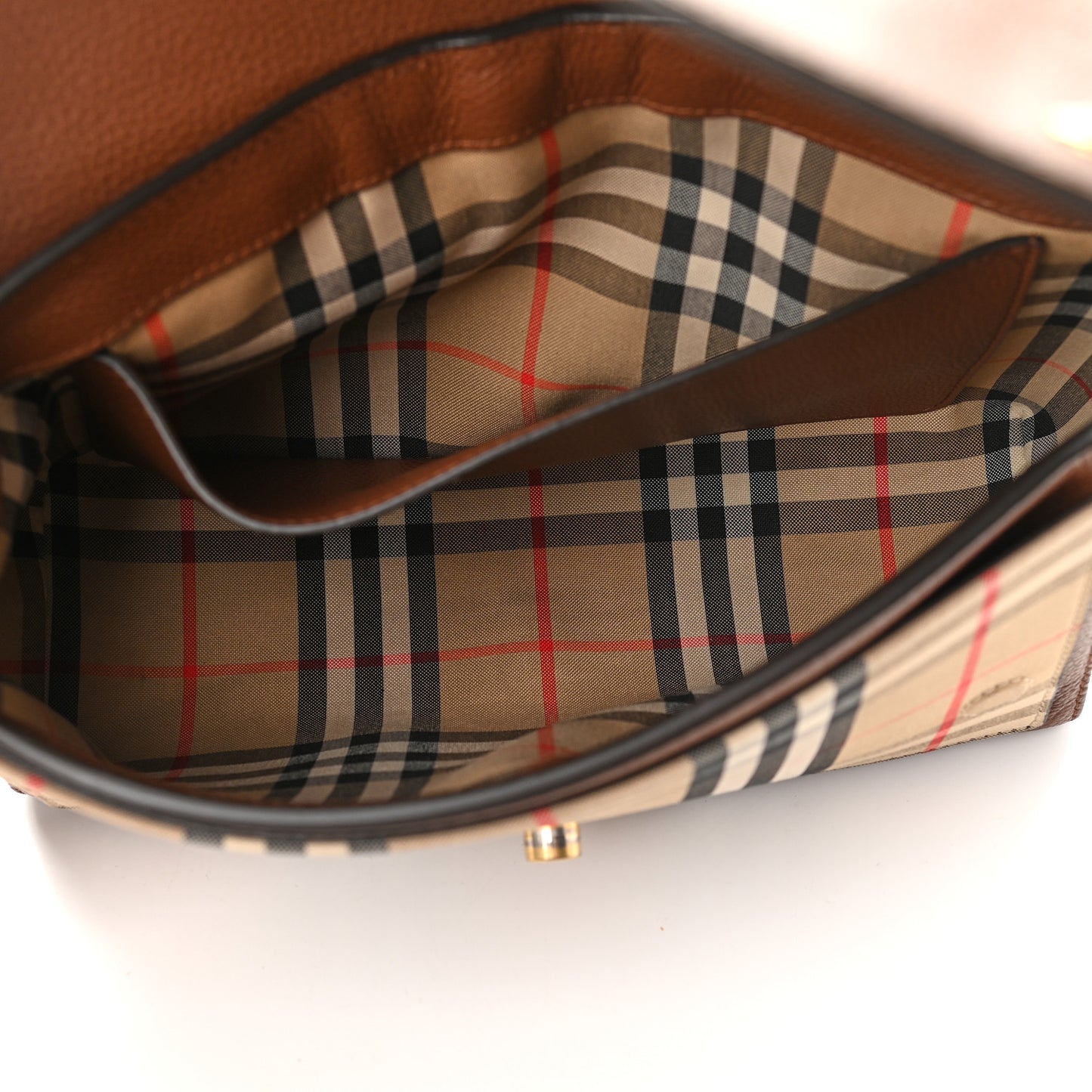 Calfskin Vintage Check Note Crossbody Bag Tan