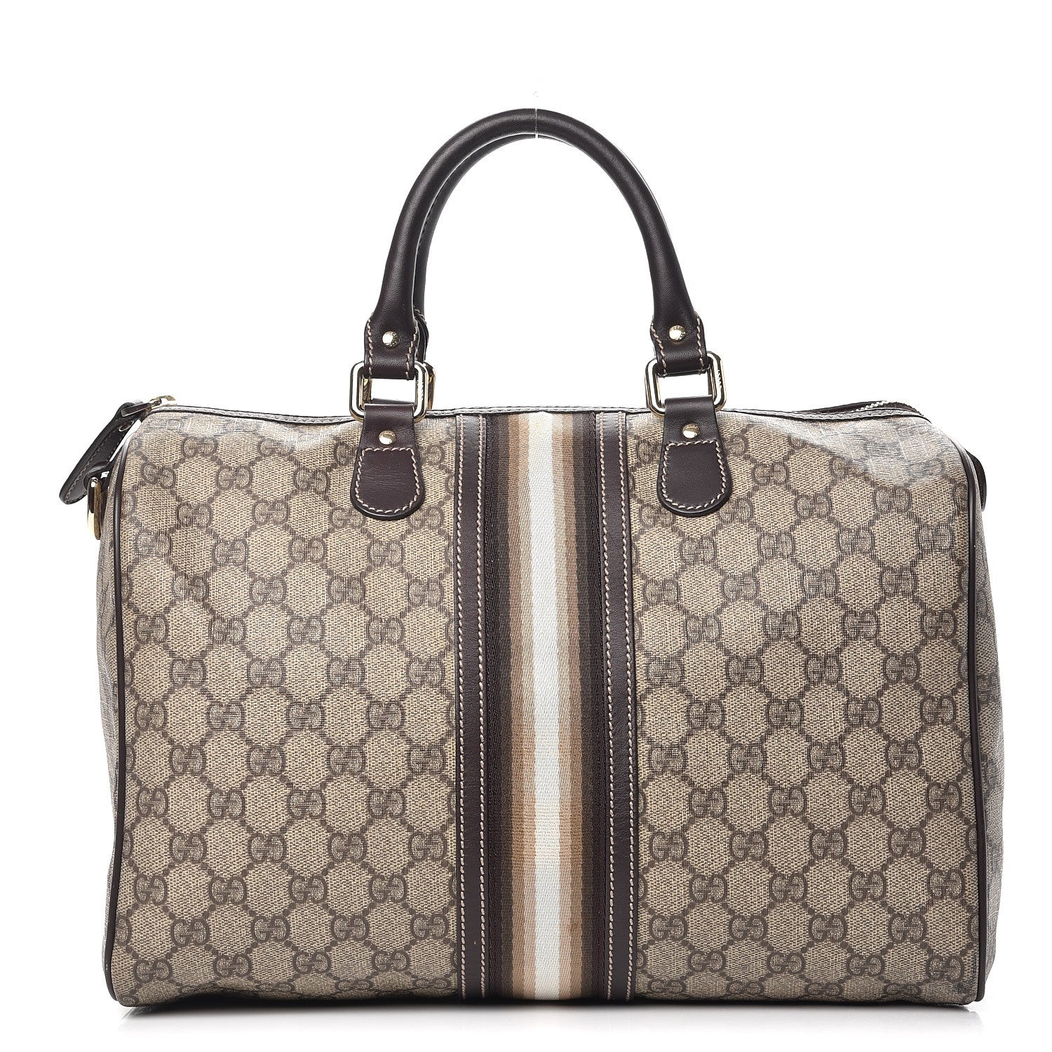 Gucci GG Plus Monogram Web Medium Joy Boston Dark Brown 1 of 13