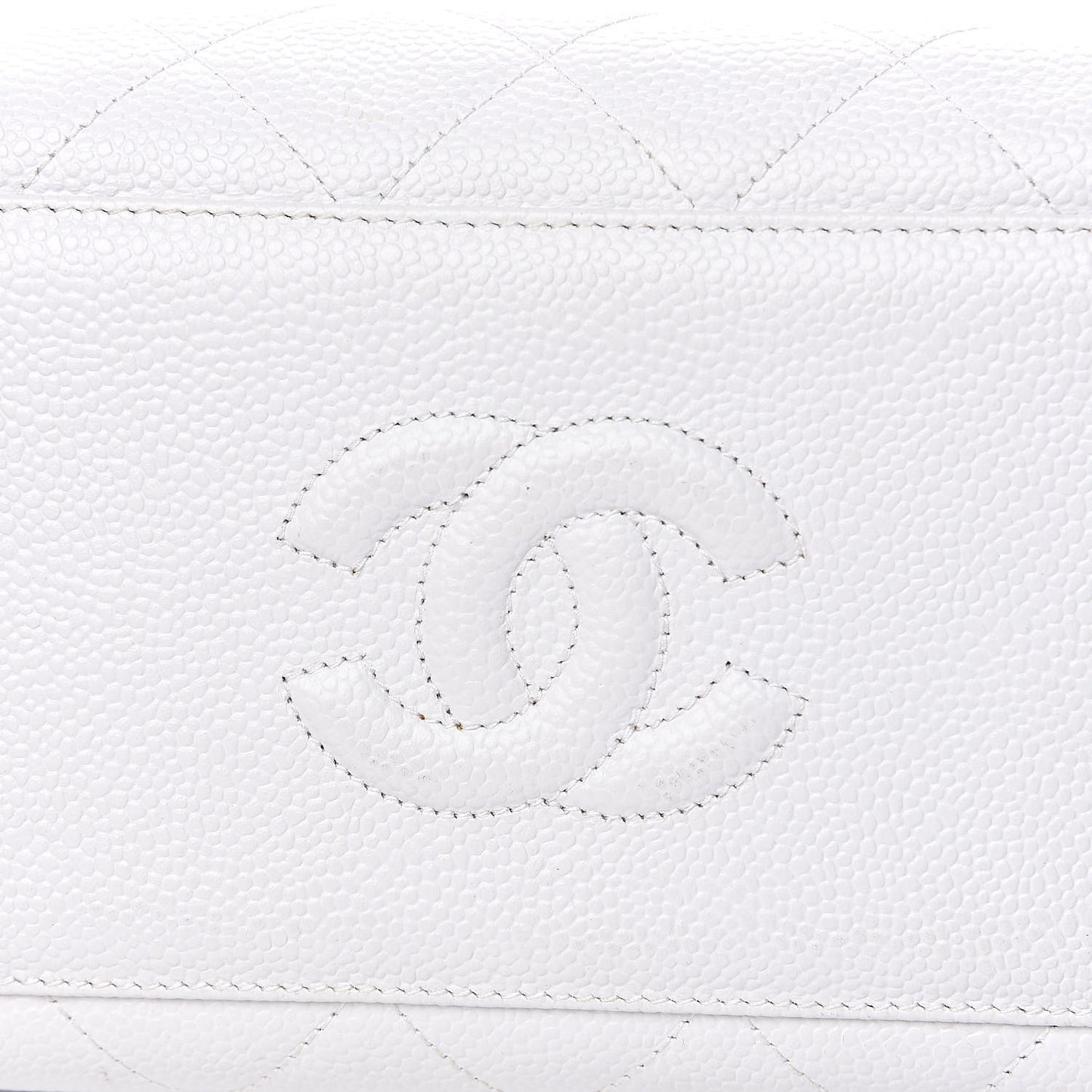 Caviar Quilted Shoulder Bag White