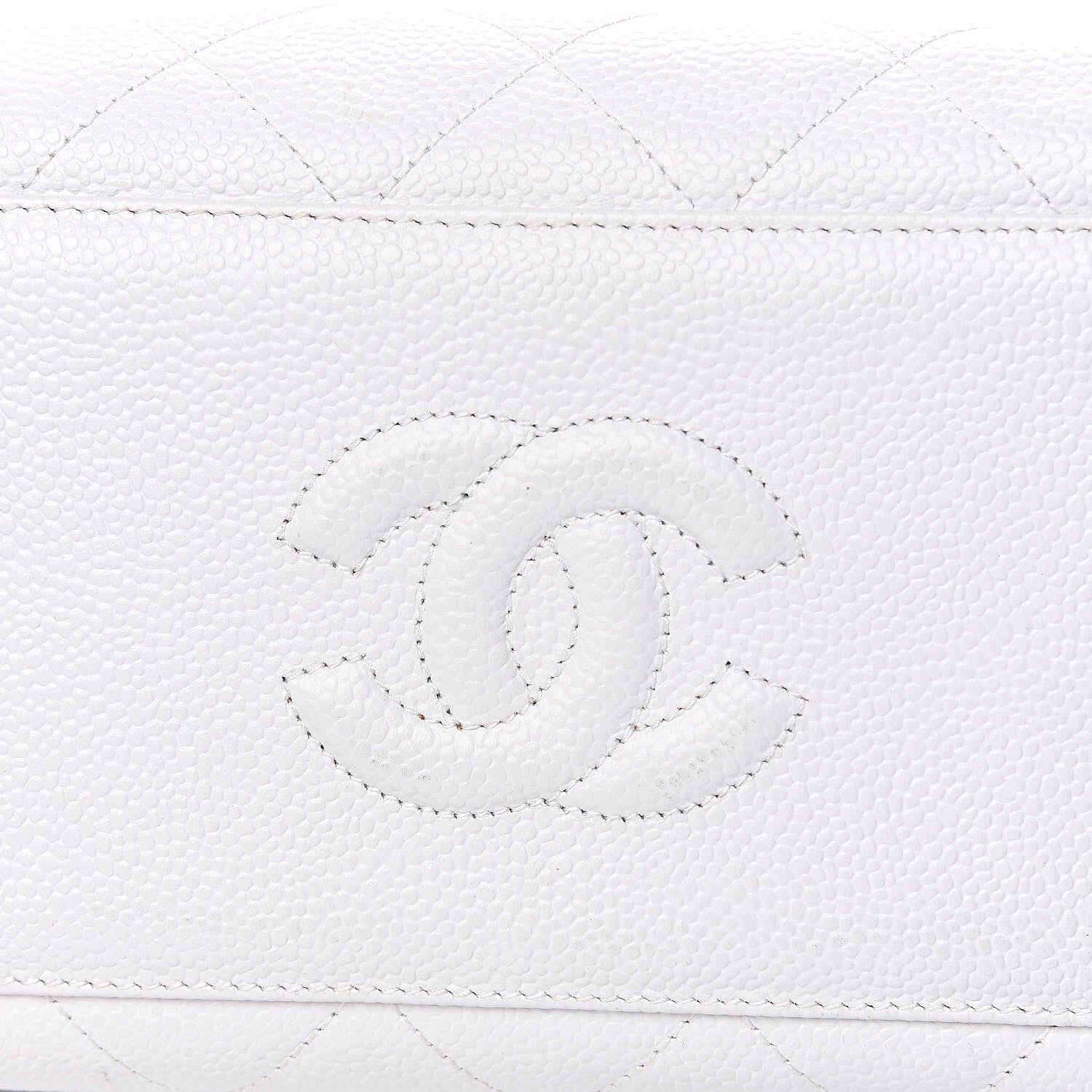 Chanel Caviar Quilted Shoulder Bag White 12 of 14