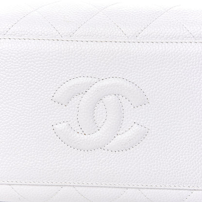 Chanel Caviar Quilted Shoulder Bag White 12 of 14