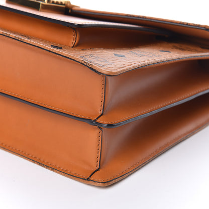 MCM Visetos Medium Patricia Pocket Satchel Cognac 10 of 13