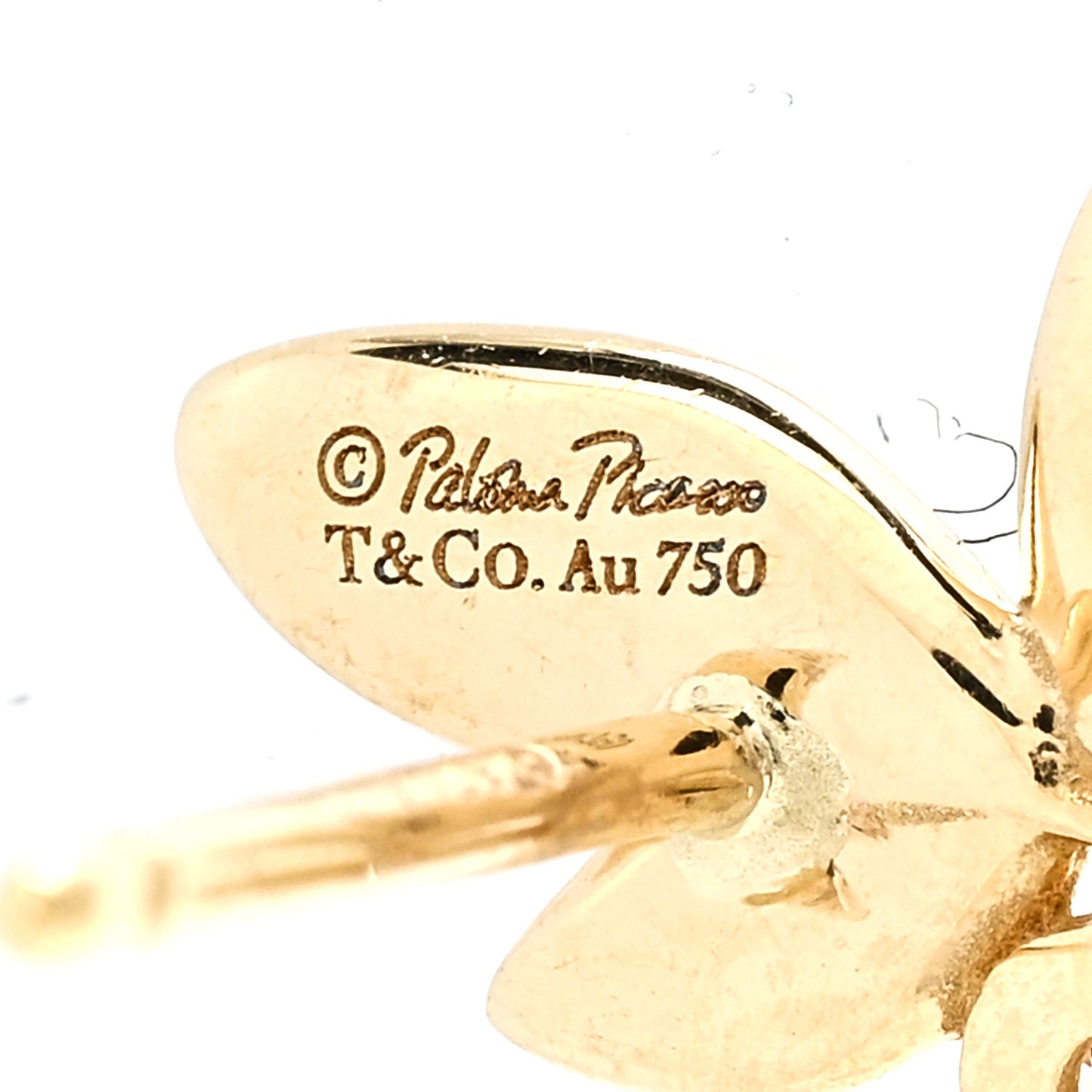 18K Yellow Gold Diamond Paloma Picasso Olive Leaf Earrings