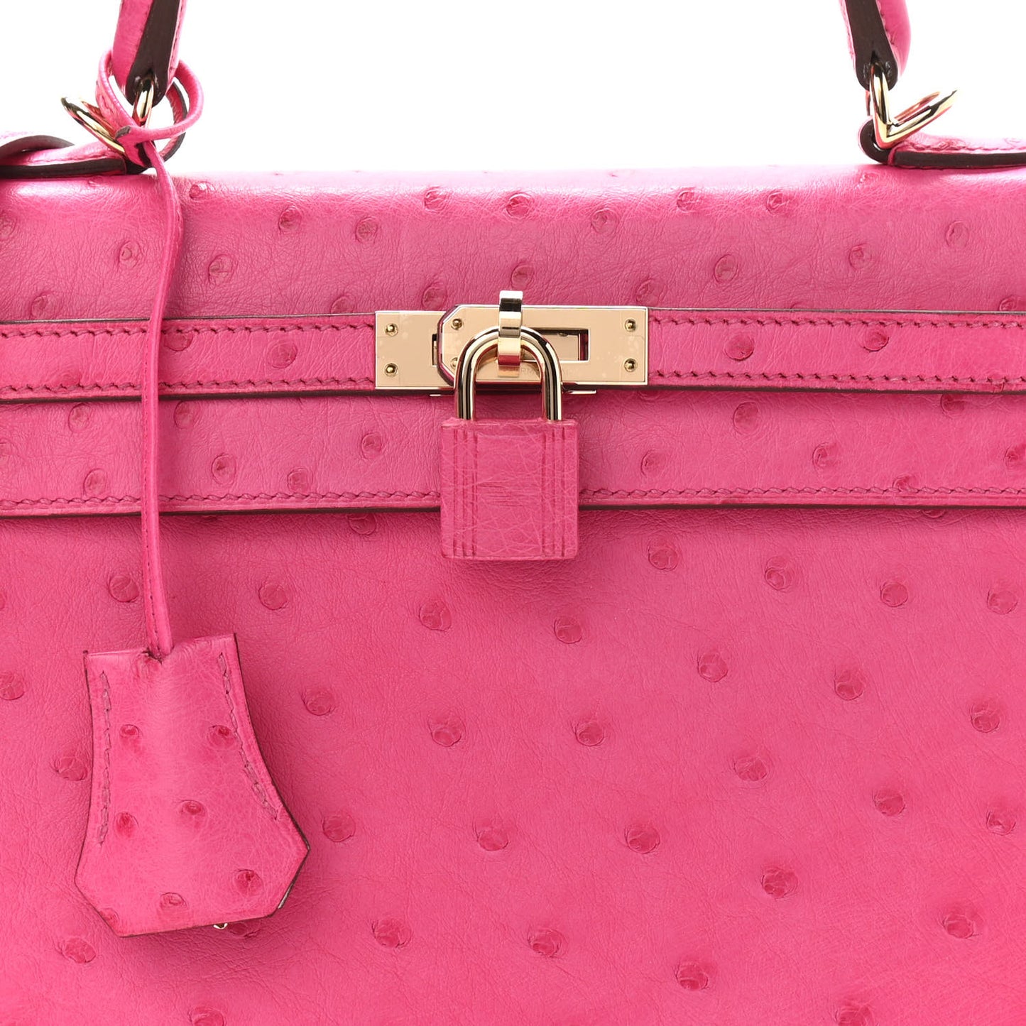 Ostrich Horseshoe Kelly Sellier 25 Rose Tyrien