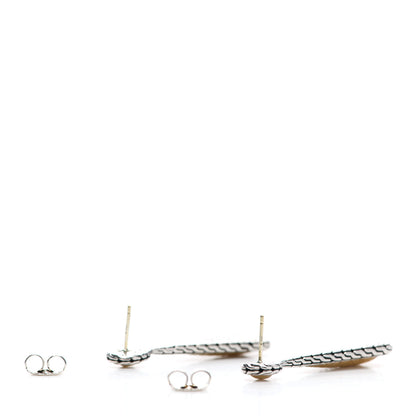John Hardy Sterling Silver 22K Yellow Gold Classic Chain Drop Earrings 3 of 4