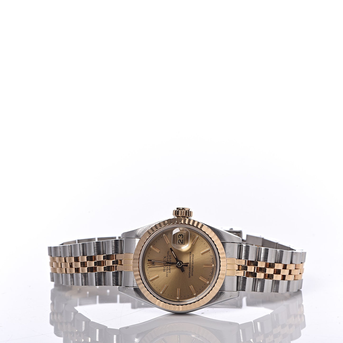 Stainless Steel 18K Yellow Gold 26mm Oyster Perpetual Datejust Watch Champagne 69173