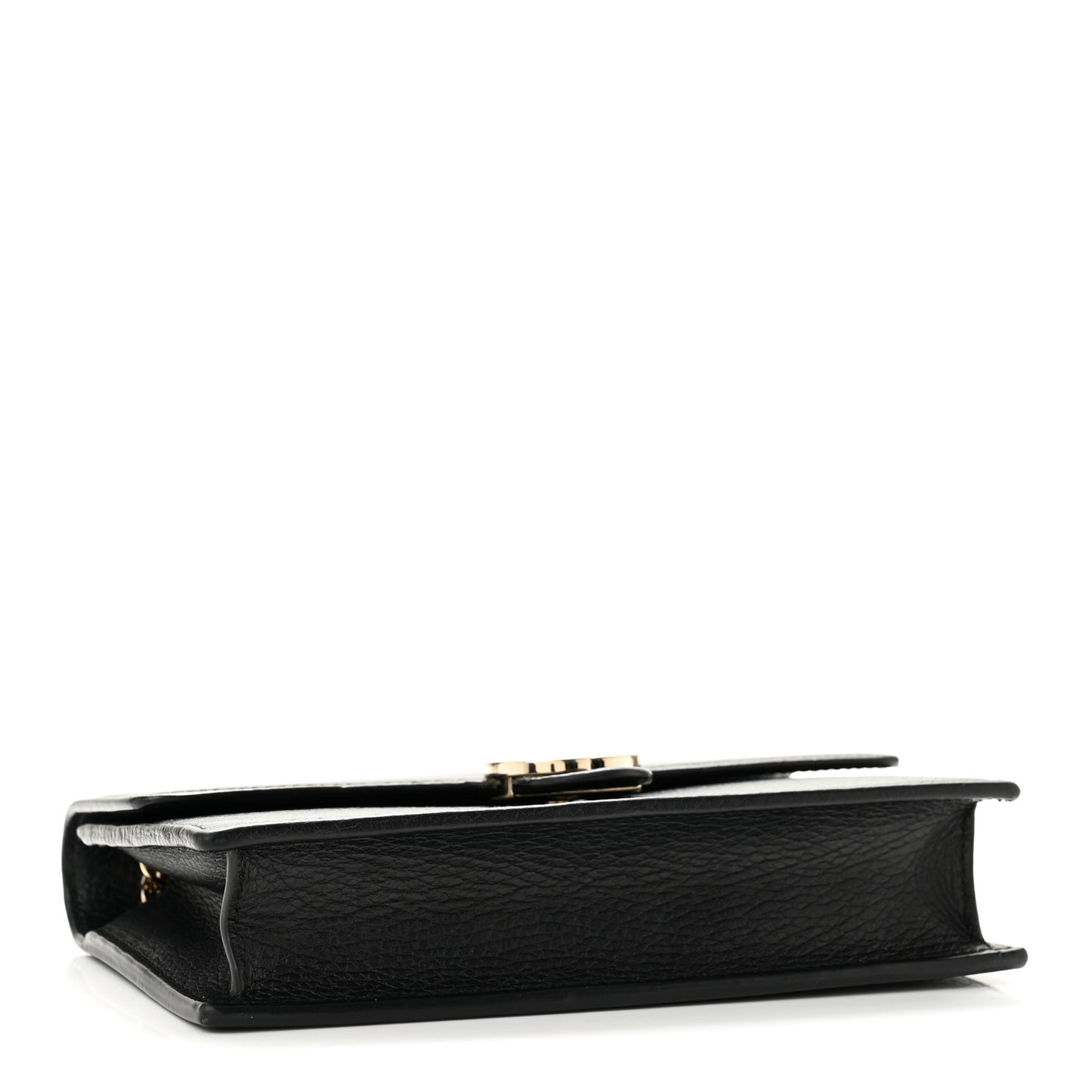 Dollar Calfskin Interlocking G Chain Wallet Black