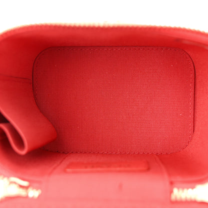 Chanel Raffia Jute Striped Mini Vanity Case With Chain Red Beige 5 of 10