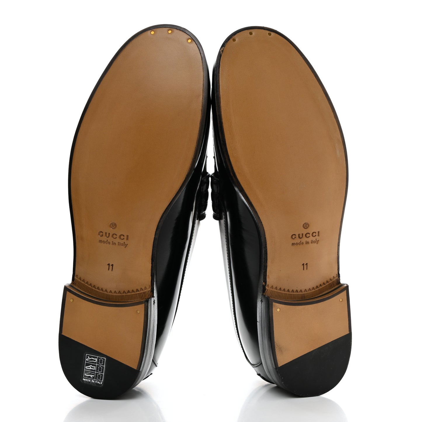 Calfskin Mens Interlocking G Millennial Ribot Loafers 11 Black Off White