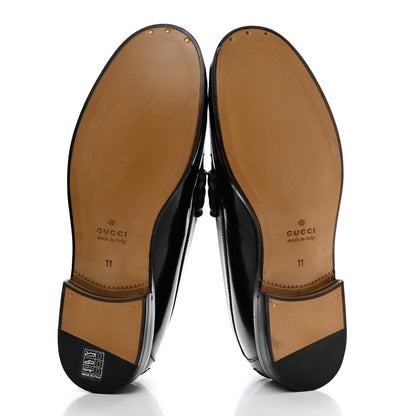 Gucci Calfskin Mens Interlocking G Millennial Ribot Loafers 11 Black Off White 5 of 9