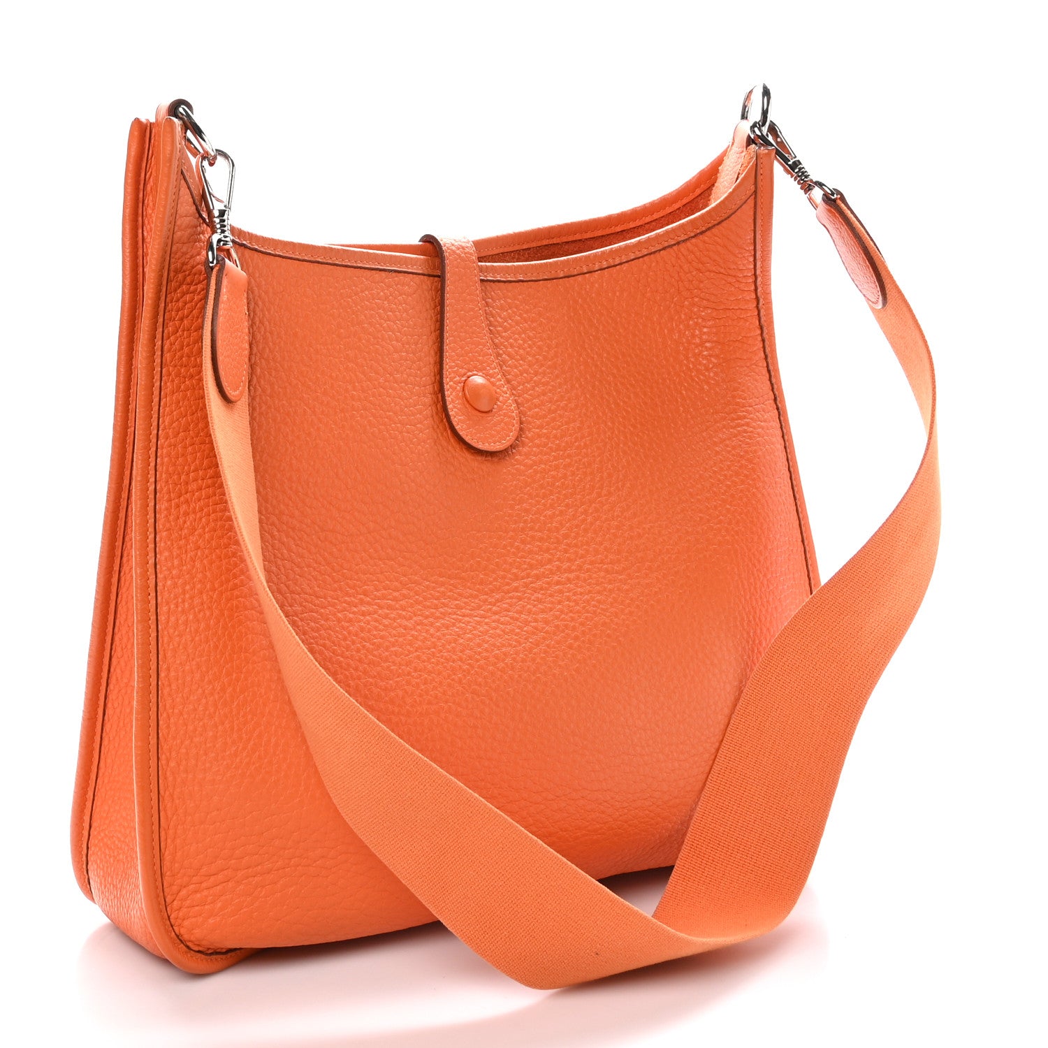 Hermes Taurillon Clemence Evelyne GM Orange 3 of 10